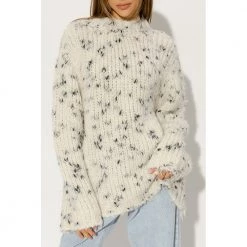 Dries Van Noten Sweater With Standing Collar Beige -Dame-strikkegensere Salg unnamed file 2204