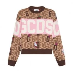 GCDS X Hello Kitty Brown -Dame-strikkegensere Salg unnamed file 2216