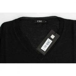 Costume National V-neck Lightweight Sweater Black -Dame-strikkegensere Salg unnamed file 2249