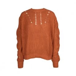 Tricot Summer Pointelle Sweater Brown