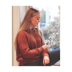 Tricot Summer Pointelle Sweater Brown -Dame-strikkegensere Salg unnamed file 2253