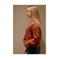 Tricot Summer Pointelle Sweater Brown -Dame-strikkegensere Salg unnamed file 2254