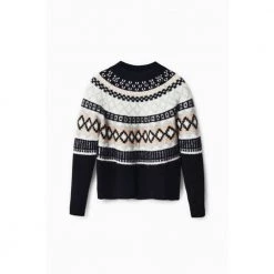 Desigual Round-neck Knitwear Black -Dame-strikkegensere Salg unnamed file 2264