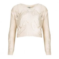Liu Jo Sweater Beige -Dame-strikkegensere Salg unnamed file 2312
