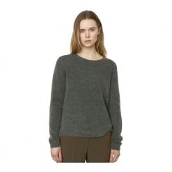 Second Female Knit New O-neck Castor Green