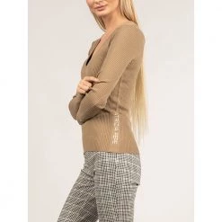 Patrizia Pepe Round-neck Knitwear Beige -Dame-strikkegensere Salg unnamed file 2358