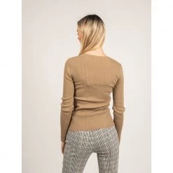 Patrizia Pepe Round-neck Knitwear Beige -Dame-strikkegensere Salg unnamed file 2361