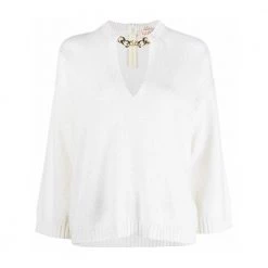 Valentino V-neck Knitwear Beige -Dame-strikkegensere Salg unnamed file 2400