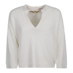 Valentino V-neck Knitwear Beige -Dame-strikkegensere Salg unnamed file 2403
