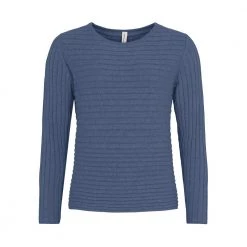 Skovhuus O-Neck Horizontal Rib Jumper Blue