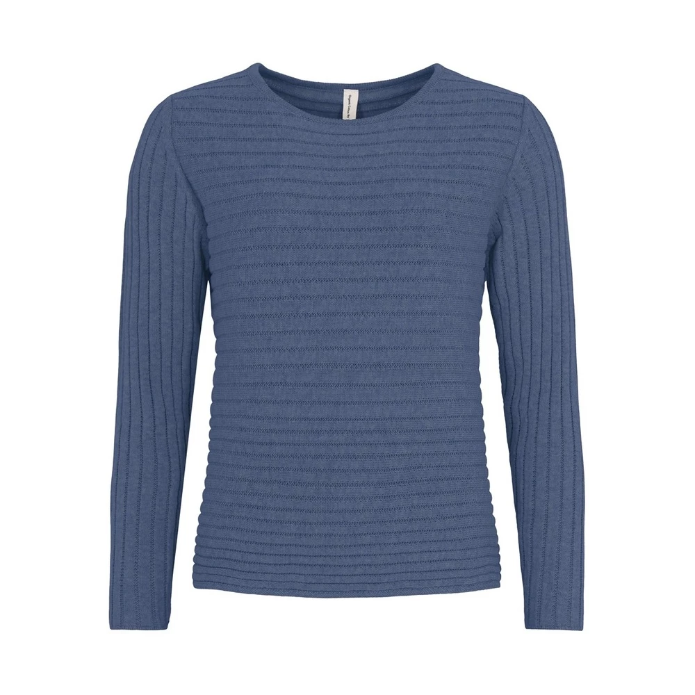Skovhuus O-Neck Horizontal Rib Jumper Blue 1 Skovhuus O-Neck Horizontal Rib Jumper Blue