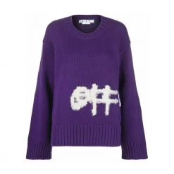 Off White LOGO INTARSIA TOP Purple