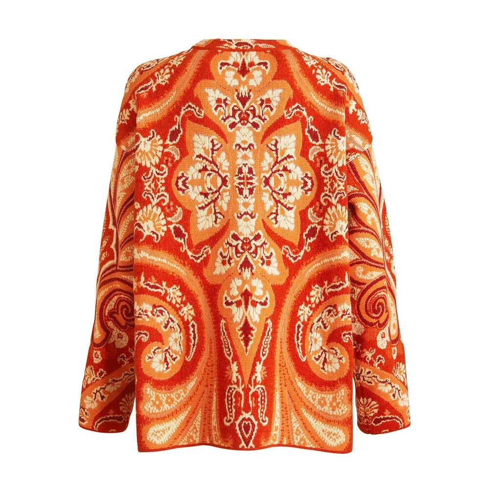 Etro Round-neck Knitwear Orange 1 Etro Round-neck Knitwear Orange