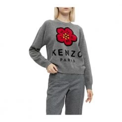 Kenzo Wool Sweater Gray -Dame-strikkegensere Salg unnamed file 2484