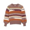 Sessun Ticana Striped Sweater In Cotton And Polyamide Brown