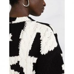 Alexander McQueen Wool Sweater With All Over Logo Black -Dame-strikkegensere Salg unnamed file 2532