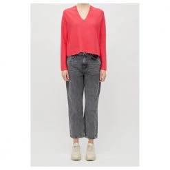 Drykorn Casual Sweater With Overlapping Red -Dame-strikkegensere Salg unnamed file 2546
