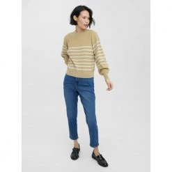 Sand Vero Moda Vmtenna LS Neck Knit Genser Beige