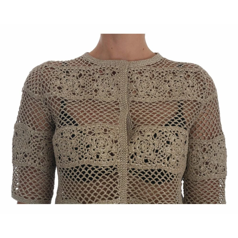 Dolce & Gabbana Crochet Knitted Floral Sweater Beige 3 Dolce & Gabbana Crochet Knitted Floral Sweater Beige - Bilde 3