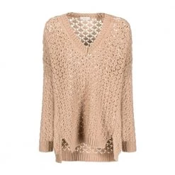 Agnona V-neck Knitwear Brown