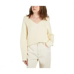 Samsøe Samsøe Joanne V-neck 14303 Cotton Sweater Beige -Dame-strikkegensere Salg unnamed file 2627
