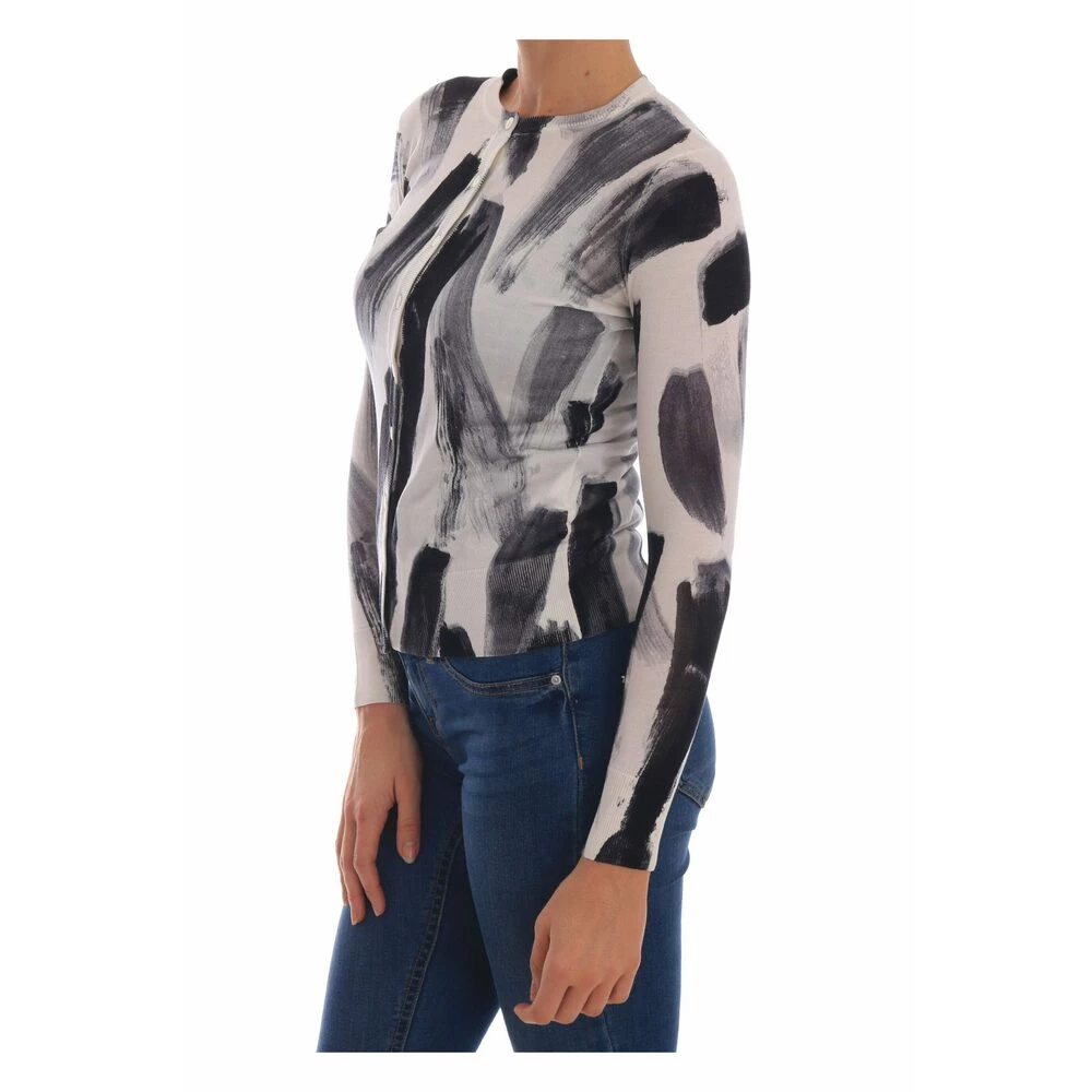 Dolce & Gabbana Cardigan Lightweight Silk Paint Stroke Sweater Black 2 Dolce & Gabbana Cardigan Lightweight Silk Paint Stroke Sweater Black - Bilde 2