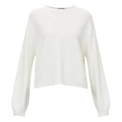 Drykorn Casual Sweater With Overcovered Shoulder White -Dame-strikkegensere Salg unnamed file 2654
