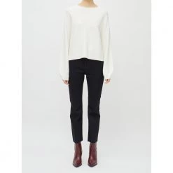 Drykorn Casual Sweater With Overcovered Shoulder White -Dame-strikkegensere Salg unnamed file 2656