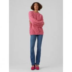 Rosa Vero Moda Vmwine Ls O-Neck Genser Pink