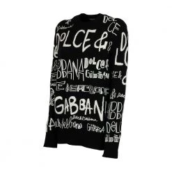 Dolce & Gabbana Sweater With Intarsia Black