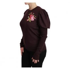 Dolce & Gabbana Floral Pullover Sweater Brown -Dame-strikkegensere Salg unnamed file 2706