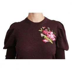 Dolce & Gabbana Floral Pullover Sweater Brown -Dame-strikkegensere Salg unnamed file 2707