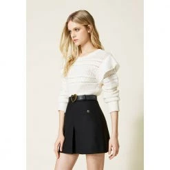 Twinset Sweater White -Dame-strikkegensere Salg unnamed file 2726