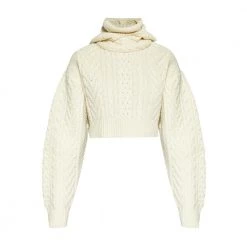 Comme Des Garçons Hooded Turtleneck Top Beige -Dame-strikkegensere Salg unnamed file 276