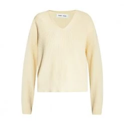 Samsøe Samsøe ‘Joanne’ V-neck Sweater Beige -Dame-strikkegensere Salg unnamed file 2788