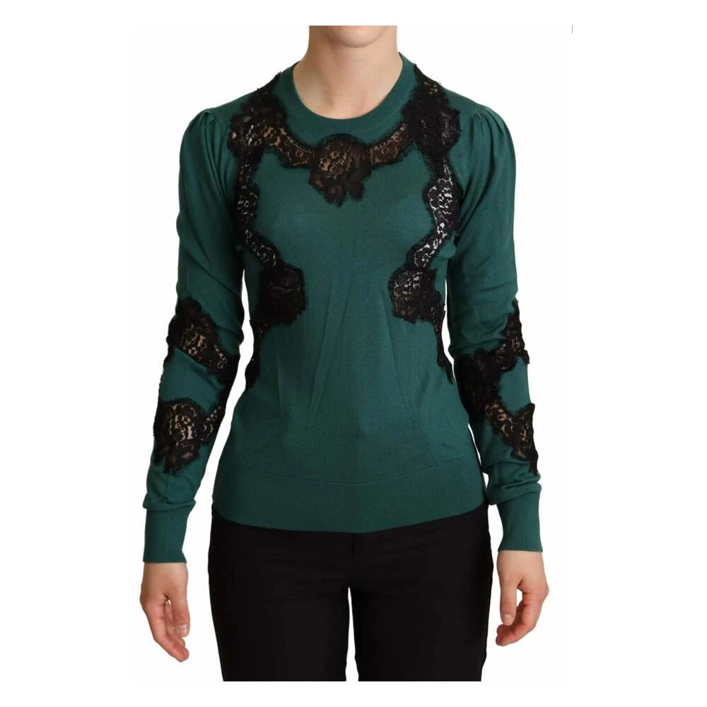 Dolce & Gabbana Wool Crewneck Sweater Green 3 Dolce & Gabbana Wool Crewneck Sweater Green - Bilde 3