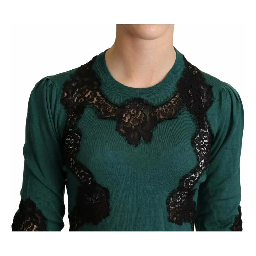 Dolce & Gabbana Wool Crewneck Sweater Green 4 Dolce & Gabbana Wool Crewneck Sweater Green - Bilde 4