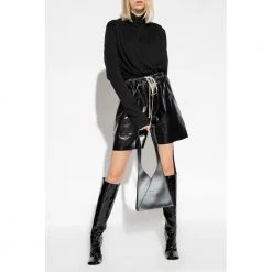 Rick Owens Draped Sweater Black -Dame-strikkegensere Salg unnamed file 2820