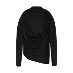 Rick Owens Draped Sweater Black -Dame-strikkegensere Salg unnamed file 2822