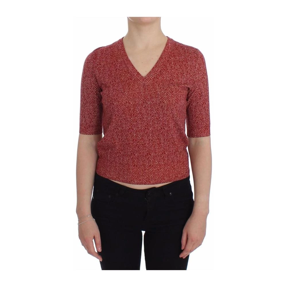 Dolce & Gabbana Short Sleeve Sweater Red 4 Dolce & Gabbana Short Sleeve Sweater Red - Bilde 4