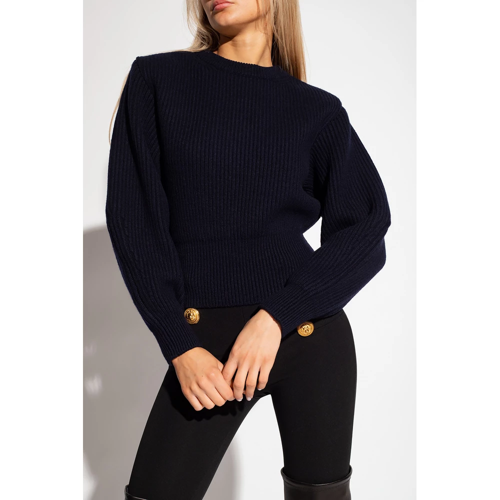 Alaïa Ribbed Sweater Blue 2 Alaïa Ribbed Sweater Blue - Bilde 2
