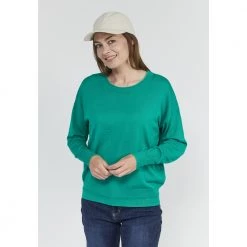 Grønn Signature Genser Fra Jensen Med Rund Hals - Grønn Genser Green