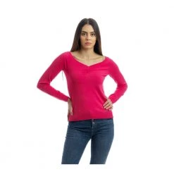 Liu Jo V-NECK KNITWEAR Pink -Dame-strikkegensere Salg unnamed file 2943