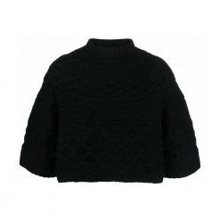 Sacai Round-neck Knitwear Black -Dame-strikkegensere Salg unnamed file 2948