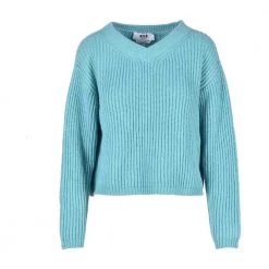 MSGM V-neck Knitwear Blue