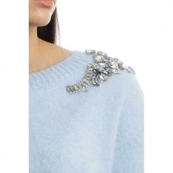 Liu Jo Round-neck Knitwear Blue -Dame-strikkegensere Salg unnamed file 3049