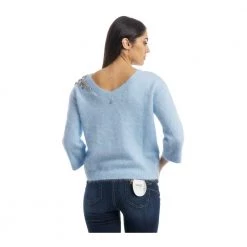Liu Jo Round-neck Knitwear Blue -Dame-strikkegensere Salg unnamed file 3052