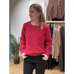 Mørk Rosa Only Onlyvie Life L/S Pullover Genser Pink