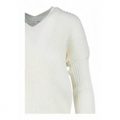 Bottega Veneta V-Neck Knit Sweater White -Dame-strikkegensere Salg unnamed file 3108