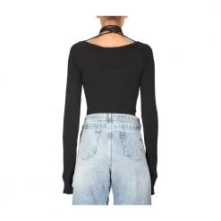 The Attico Top Black -Dame-strikkegensere Salg unnamed file 3111